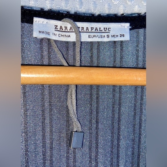 Women’s ZARA metallic ribbed velour wide legs and‎ sleeves Jumpsuit Sz small - Picture 6 of 13